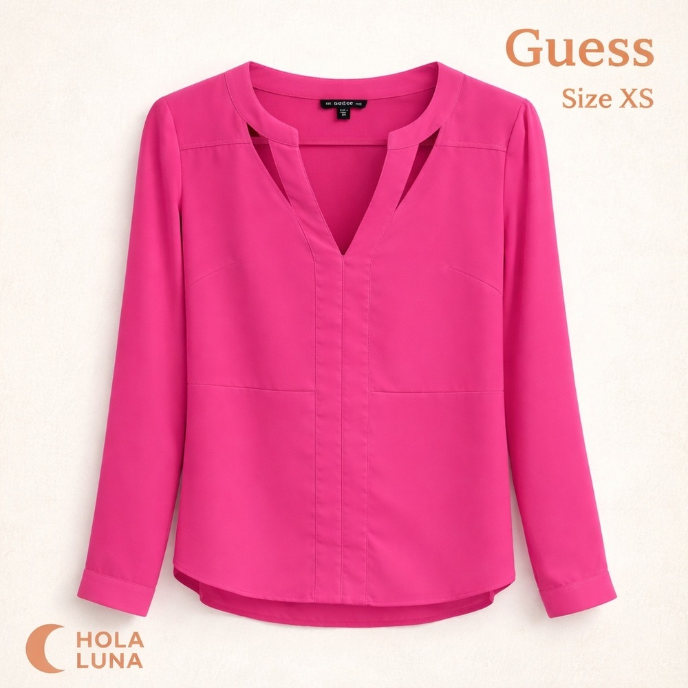 GUESS PINK BLOUSE WITH CUTOUTS